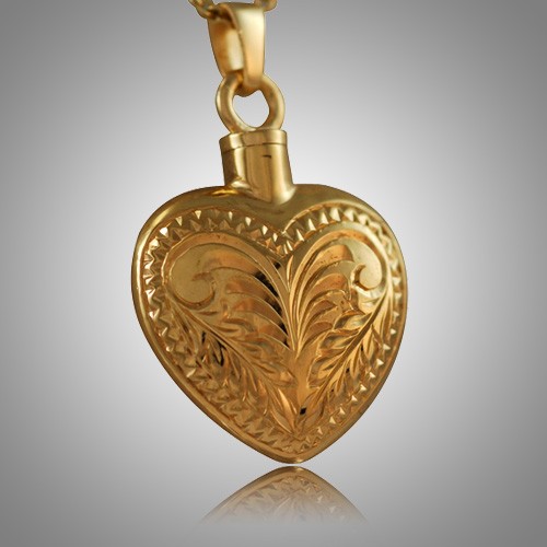 Etched Heart Keepsake Pendant II